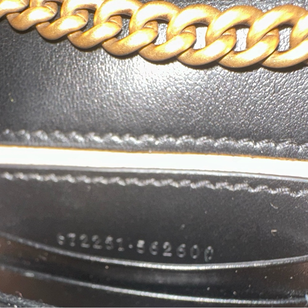 Gucci Black Chevron GG Marmont Crossbody Pouch with Gold Hardware - Picture 8 of 8